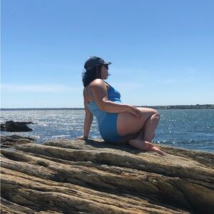 Calvin Klein Light Blue One Piece Swimsuit